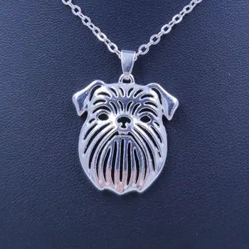 

2019 New Brussels Griffon Necklace Dog Animal Pendant Gold Silver Plated Jewelry For Women Male Female Girls Ladies Kids N120