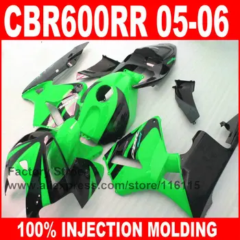 

Custom paint ABS Injection Molding for HONDA 2005 2006 CBR 600RR CBR600RR fairings kit 05 06 green black fairing bodywork