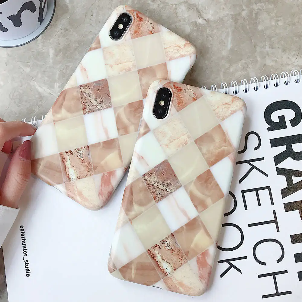 

Luxury Square Marble Case For iphone X XR XS Max 7 8 Plus Case Silicone Soft TPU Cover For iphone X 7 8 6 6S Plus Phone Case
