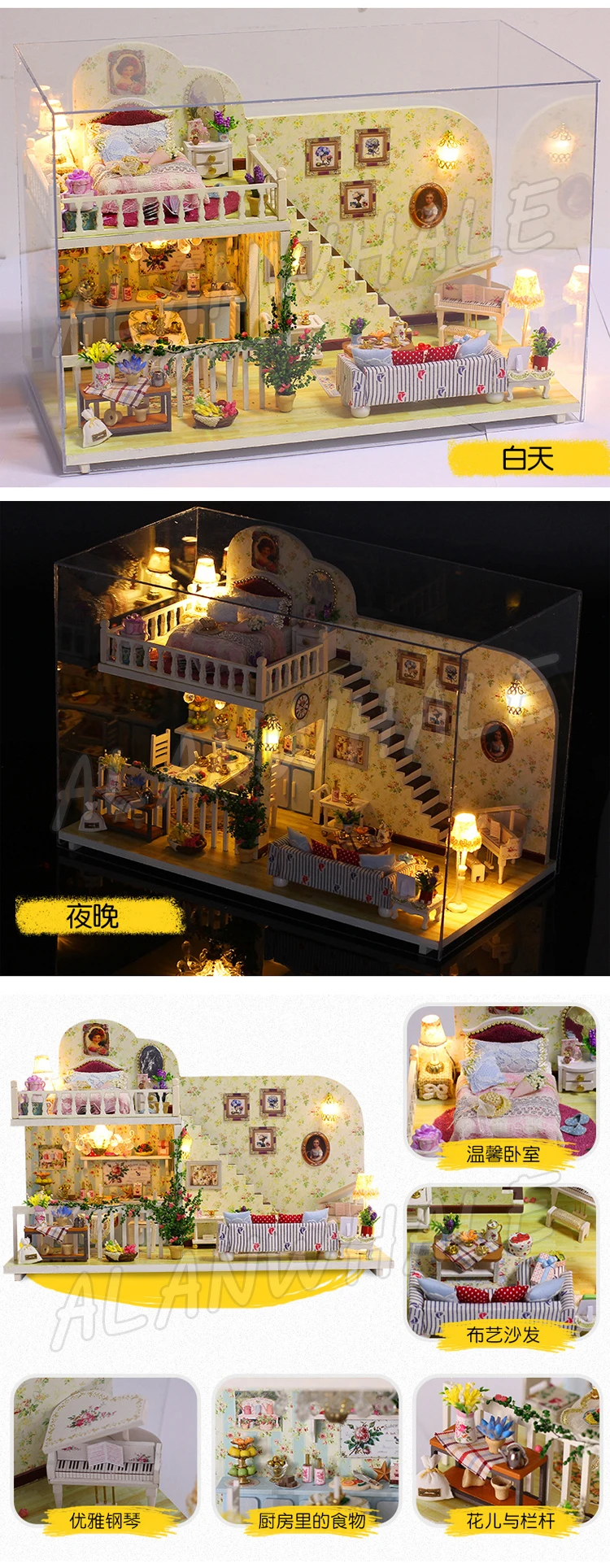 Миниатюрный Кукольный дом деревне Амстердам DIY деревянный кукольный домик с мебелью ремесел взрослый подросток игрушки модель здания