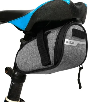B-soul Portable Waterproof Bike Saddle Bag Portable Cycling Seat Pouch Bicycle Tail bags Rear Pannier Cycling equipment b soul ya130 bike bicycle oxford quick release saddle seat tail bag w reflective strips black