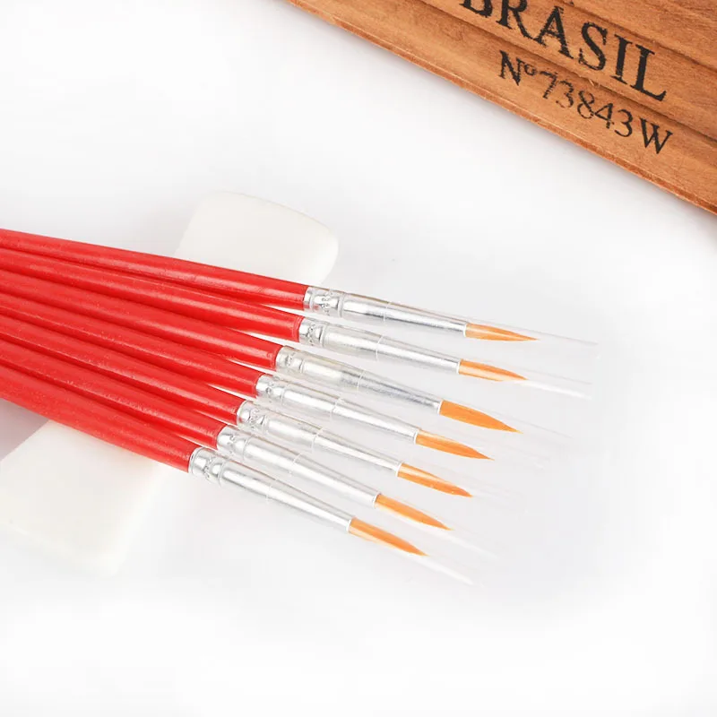 Linha de Gancho Fina Plana Náilon Caneta Pintura Escova Desenho Arte Aquarela Suprimentos 100 Pçs - Set 10 100 pçs set fina linha de gancho