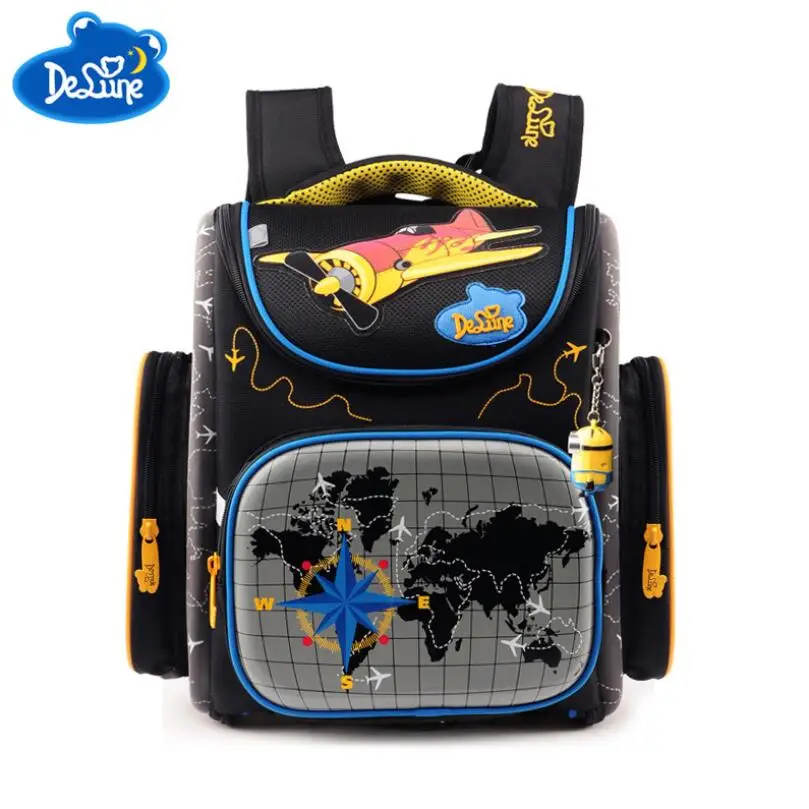 

Delune Brand Ergonomic Design Children Large Orthopedic Foldable School Bags Kids Primary Boys Cartoon School Backpack for Girls
