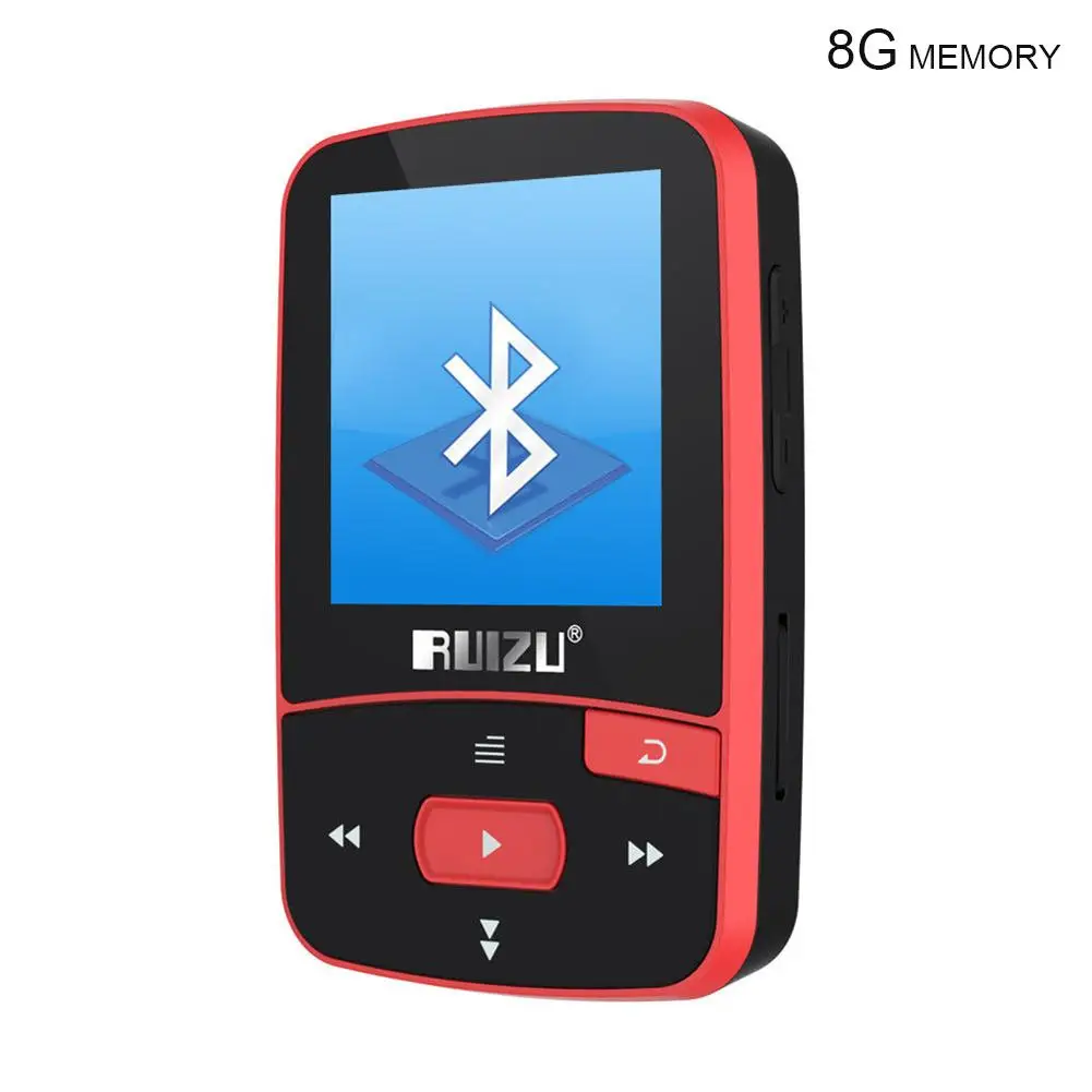 Ruidu X50 Спортивный Bluetooth MP3 музыкальный MP3 плеер рекордер FM радио Supprot SD карта клип Bluetooth MP3 плеер 8 ГБ 4 цвета на выбор - Цвет: Красный