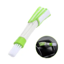 1 шт. щетка для чистки автомобиля двухсторонняя Автомобильная щетка для кондиционера вентиляционная щелевая щеткой инструмент для очистки от пыли Глухая клавиатура Чистящая шайба
