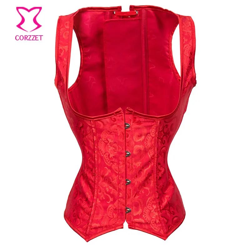 Red Plus Size Corset Underbust Vest 6XL Women Corpetes E Espartilhos
