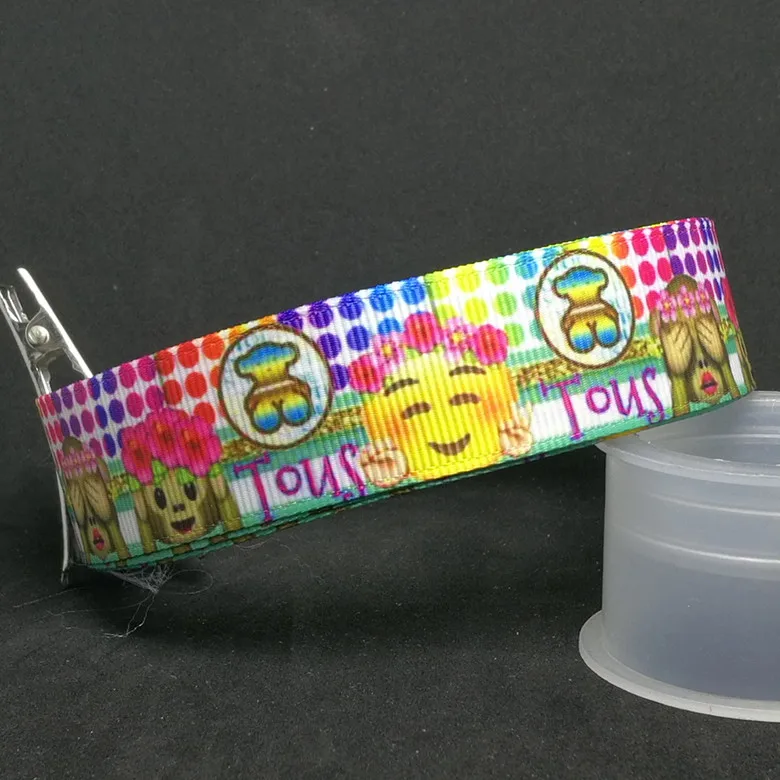 

Free shipping 10yard/roll 7/8inch Cartoon emoji grosgrain ribbon BIHAIYUAN RTS1806