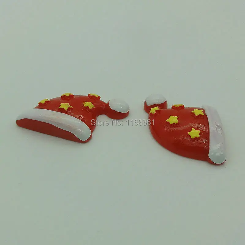 1pcs/lot resin flatback star Christmas hat 24mm Cabochons Scrapbooking Hair Bow Center DIY Christmas decration C106-1