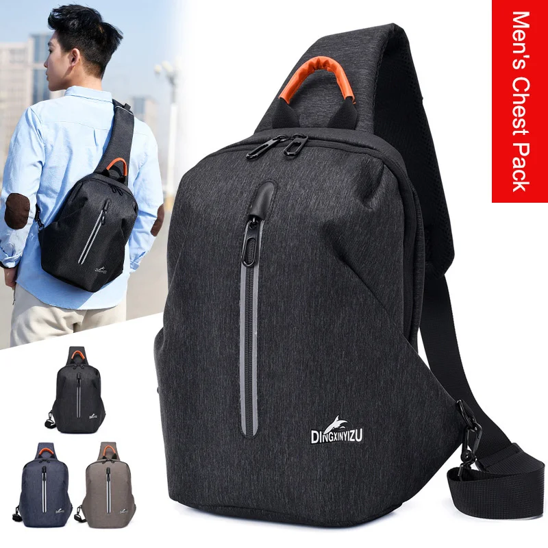 

2019 New Fashion Men Chest Bag Casual Polyester Zipper Bag Large Capacity Crossbody Single Shoulder Bags WML99