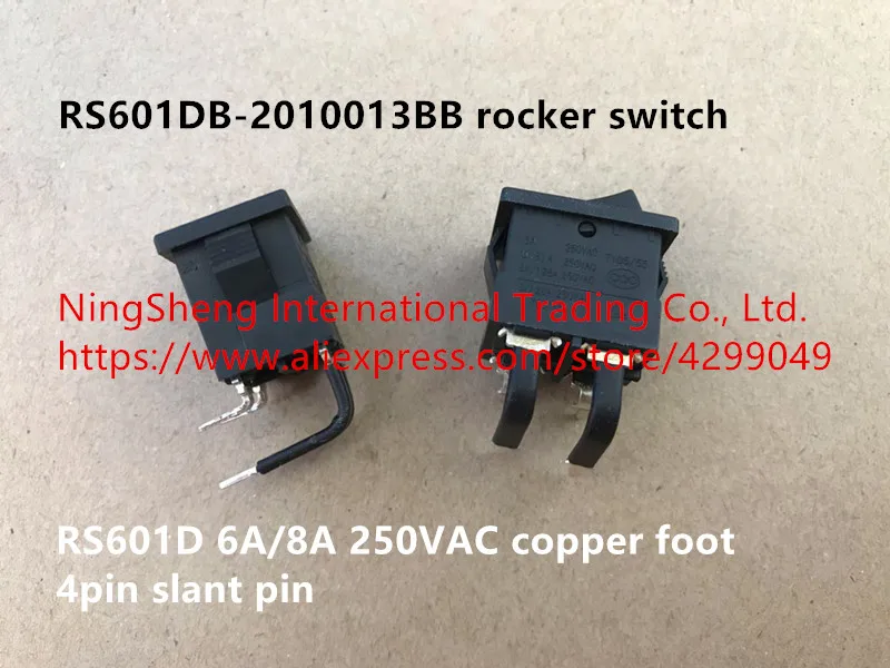 Оригинальный новый 100% RS601DB 2010013BB кулисный переключатель RS601D 6A/8A 250VAC медный ножной