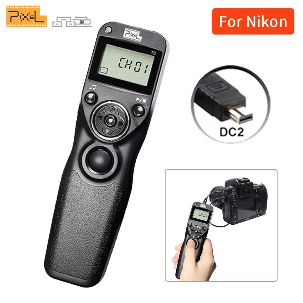 Для Nikon EOS D7100 D7000 D7200 D3100 D3200 D5000 D5100 D5200 D5300 D600 D750 пикселей T3 DC2 ЖК экраном таймером и