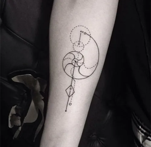 Waterproof Temporary Fake Tattoo Stickers Cool Black Geometric Circle Simple Design Body Art ...