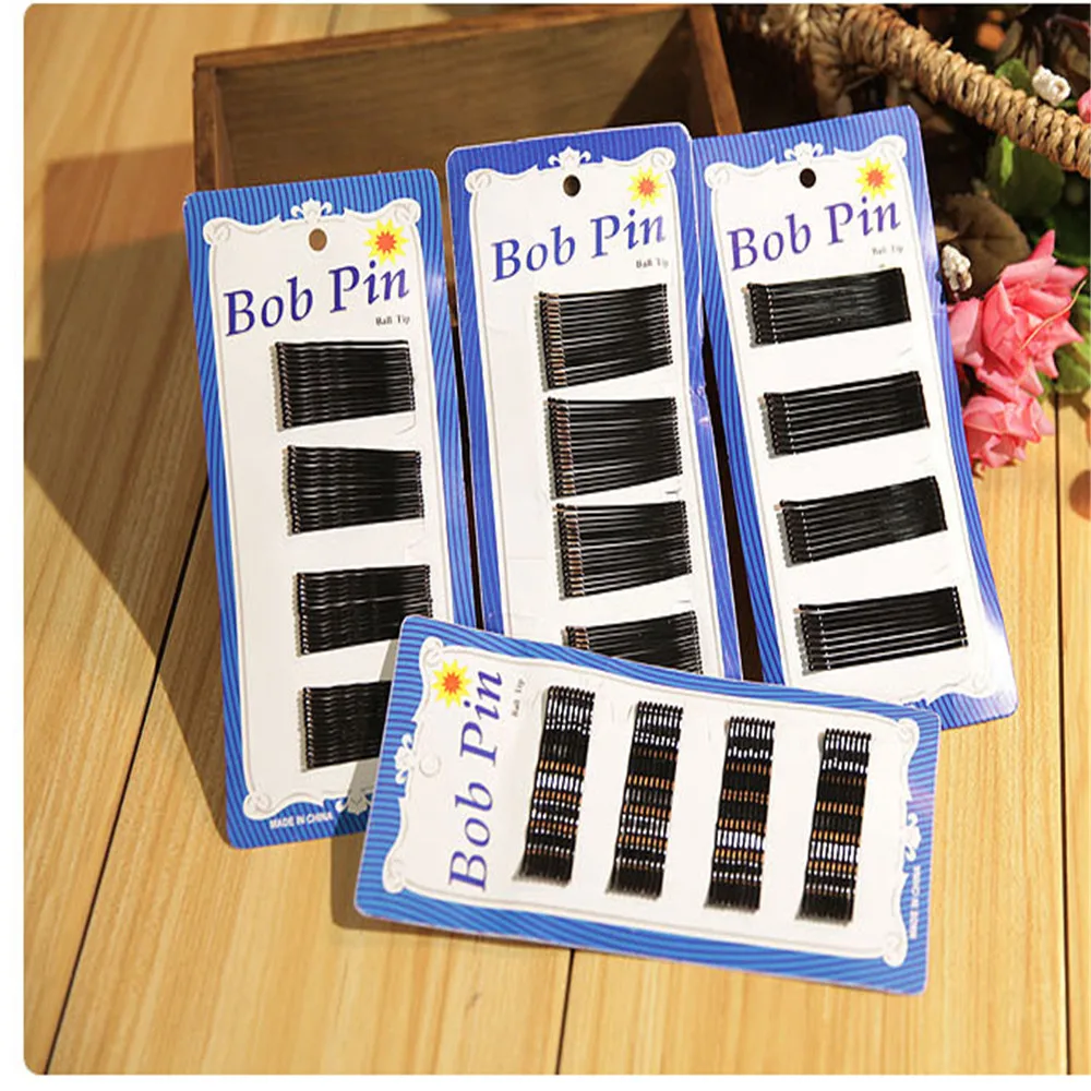 

New 60Pcs/1set Black Wave and Flat Type Invisible Hair Clips Flat Top Bobby Pins Grips Flat Type Invisible Hair Clips Flat Top