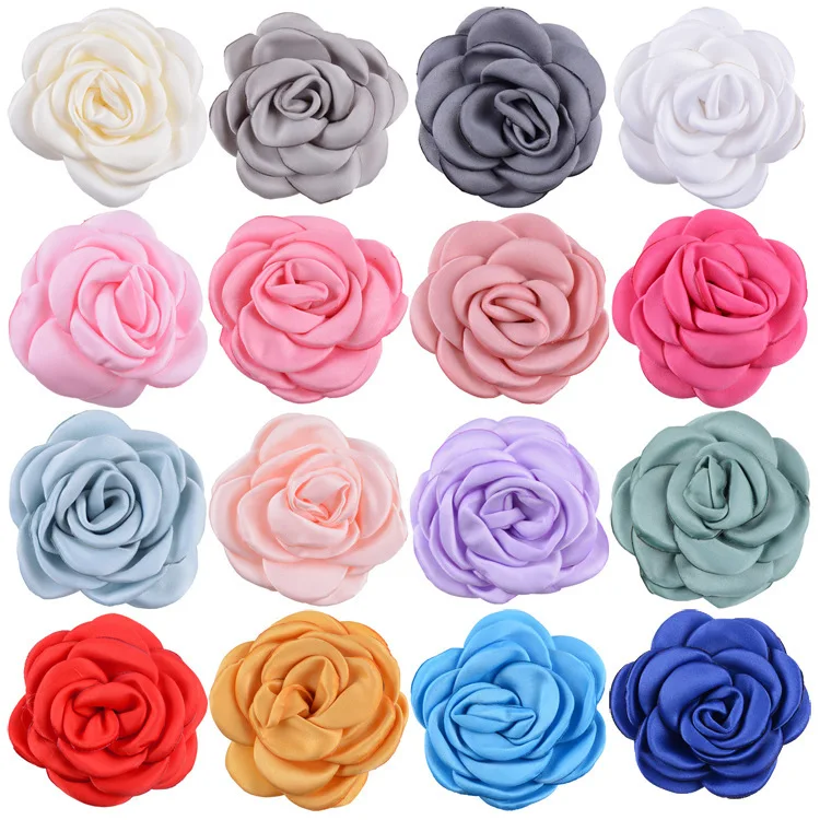 

2 inch satin Burned Flower for Hair Accessories