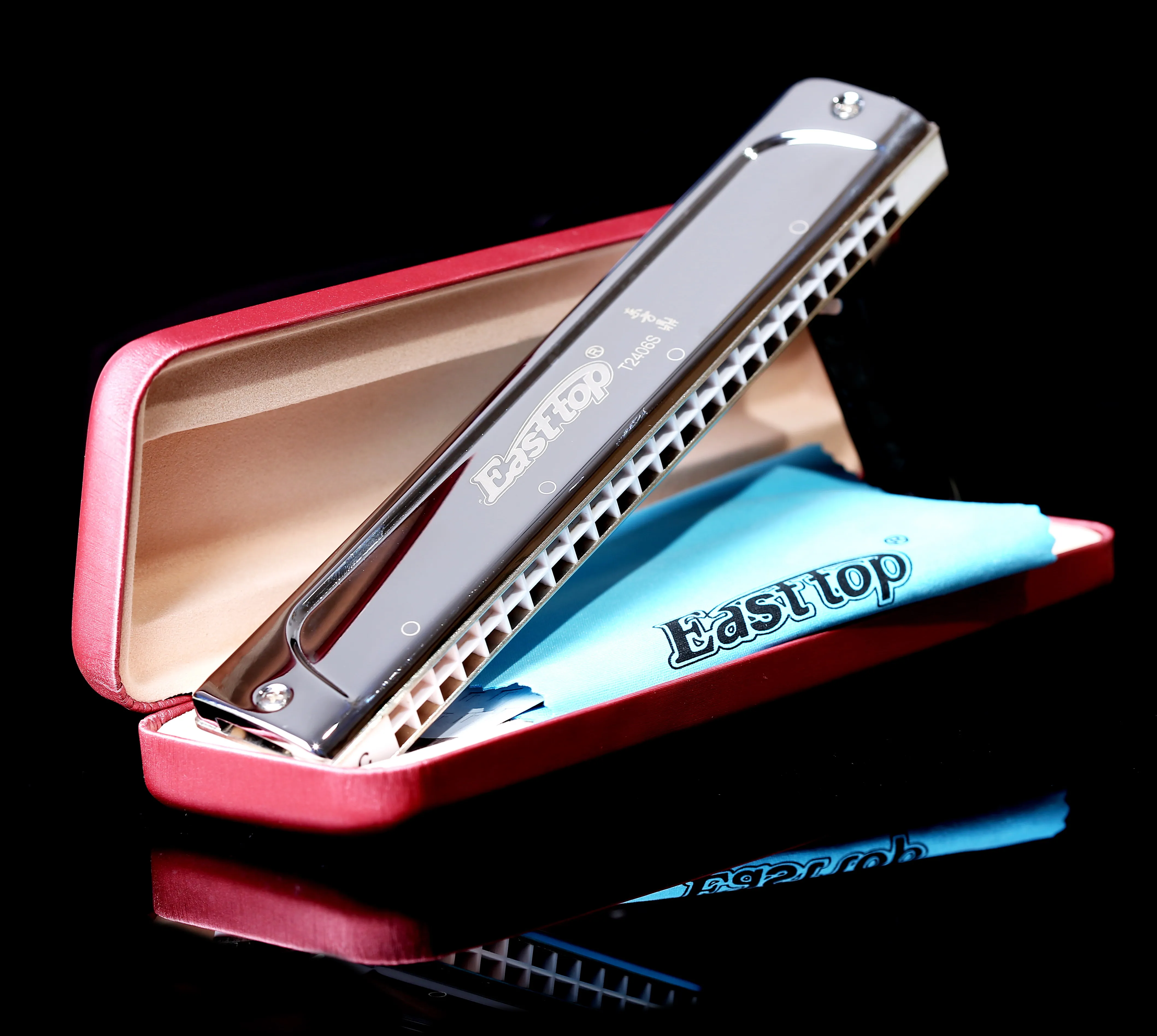 East top 24 hole tremolo harmonica,professional harmonica key of C,for