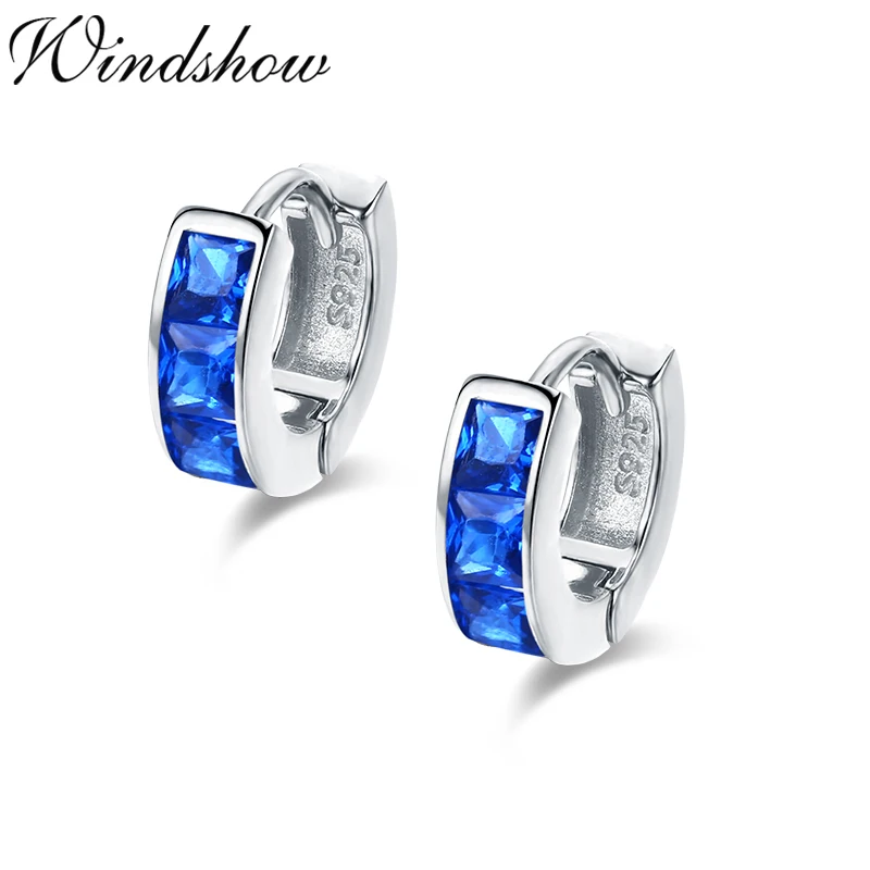 

925 Sterling Silver Set 4 Square CZ Circles Small Loops Huggie Hoops Earrings For Women Jewelry Kids Girls Aros Artes Orecchini