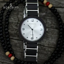 BOBO BIRD деревянные женские часы из нержавеющей стали 6 мм ультра-тонкие водонепроницаемые японские кварцевые мужские часы для влюбленных большие подарки