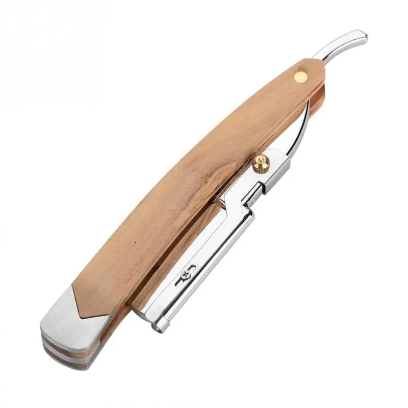 Ручная бритва профессиональная Ретро деревянная ручка+ 10 шт. лезвие бритва складная бритва Мужская Очищающая борода лезвие инструмент для бритья