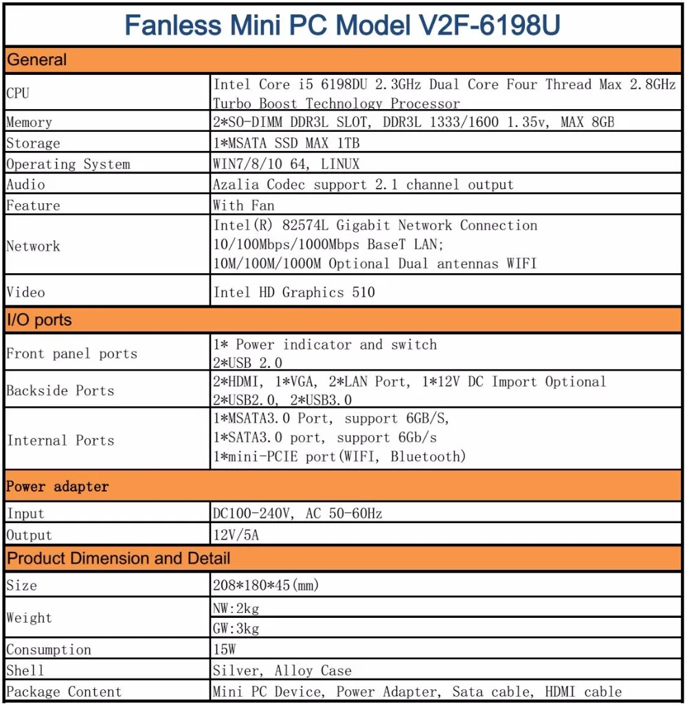 i5 6198 Specification