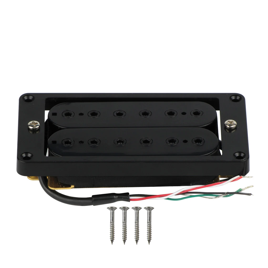 

FLEOR 1pcs Double Coil Humbucker Electric Guitar Pickup Black Humbucker Bridge with Flat Frame ,Ceramic Magnet