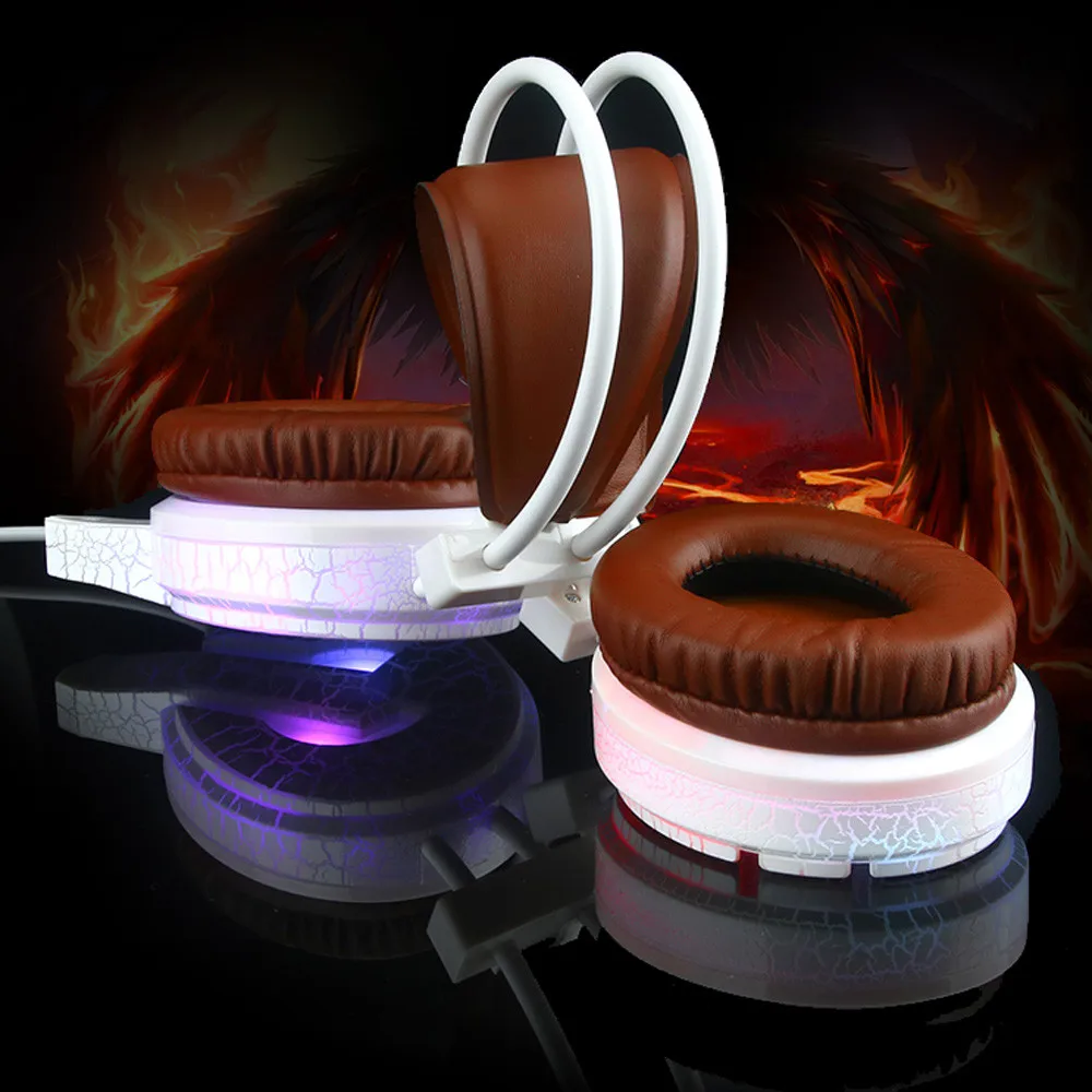 Professional Gaming Headset LED Light High Bass Noise Cancelling Headphone with Microphone H6 For Computer 15J Drop Shipping