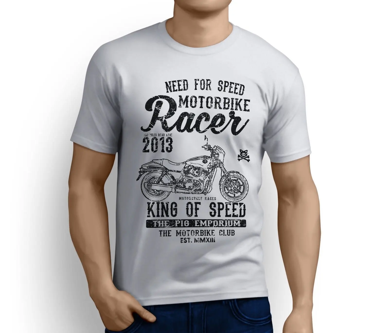 Повседневные хлопковые футболки King Of Speed American Motorbike Street 500 топы высокого качества