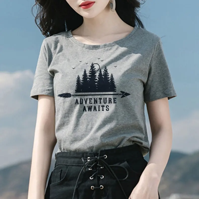 

Mountain Peak Harajuku Summer Tops T Shirt Women Vintage Aesthetic Casual T-shirt Punk Vogue Ariana Grande Printed Gothic Tshirt