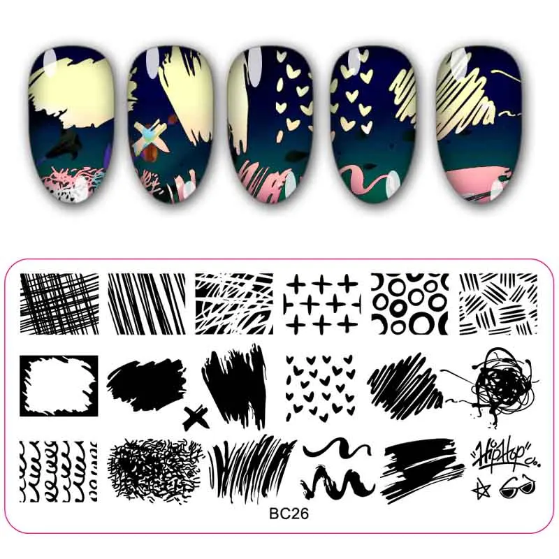 

1Pc Abstract Animal Pattern Stamping Template Geometry Line Design 6*12CM Nail Plate Printer Nail Image Plate