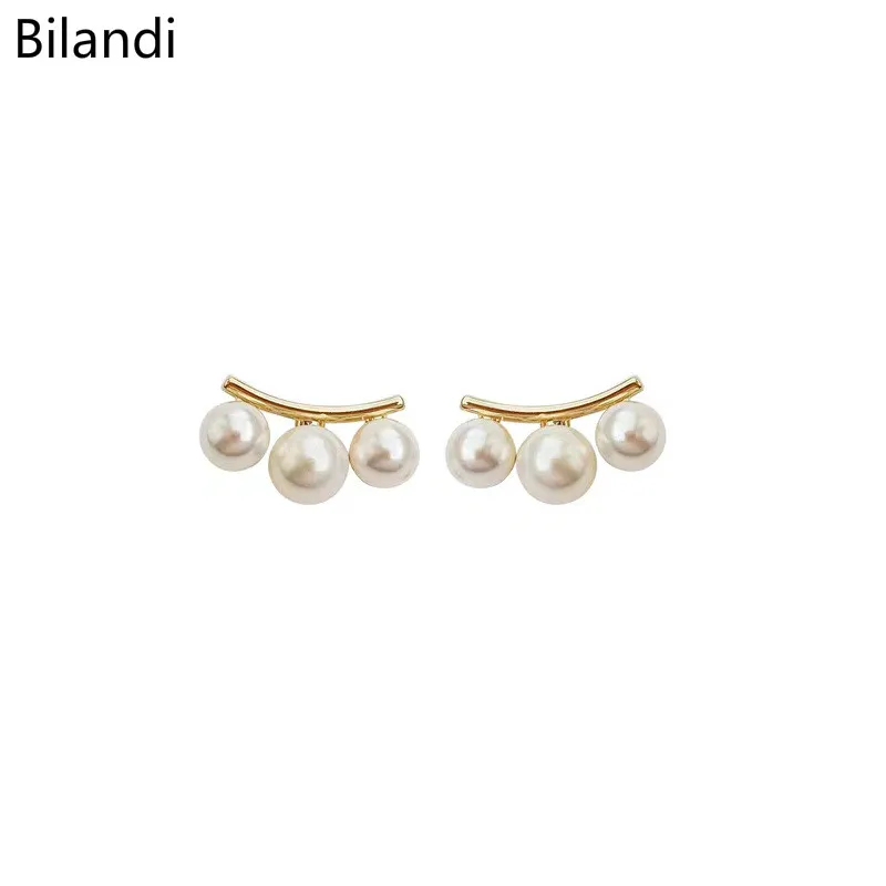 Fancy Jewelry Gold Plating With Pearls Stud Earring For Woman Earrings Girl Gifts Handmade Fine Jewelry 2019