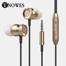 Stereo HeadPhone In Ear Earphone Metal Handsfree Headset with Mic 3.5mm Earbuds For All Phone MP3 Player