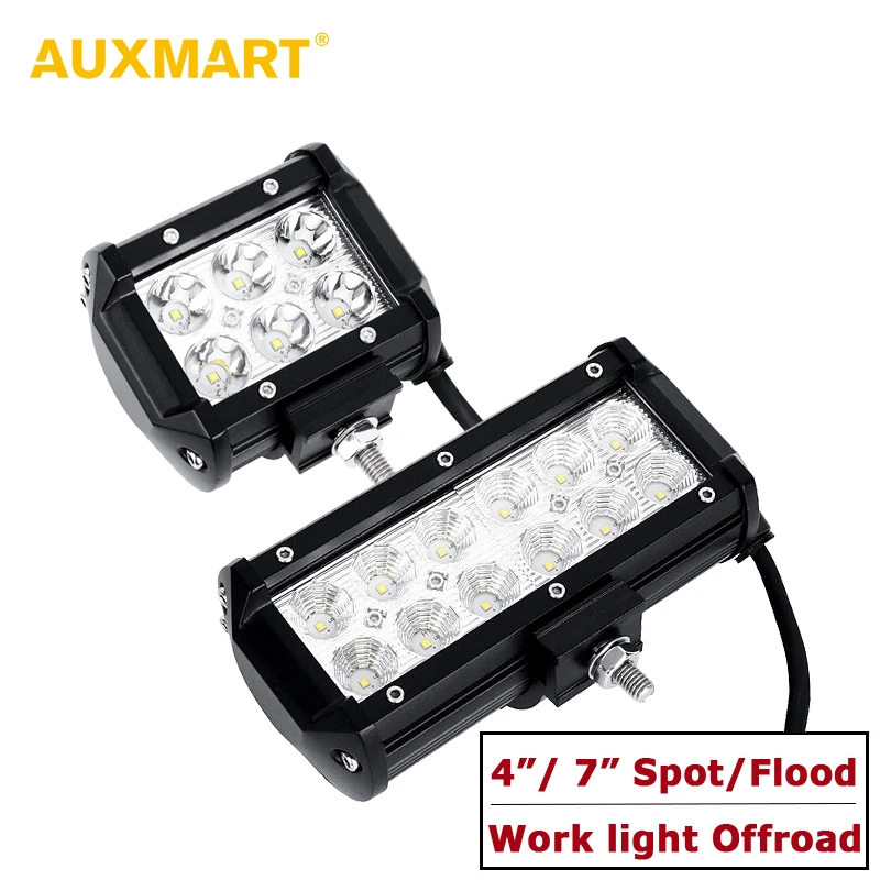 Auxmart Spot Beam Flood Beam 4inch 7 LED Work Light Offroad Tractor Truck 4x4 SUV ATV