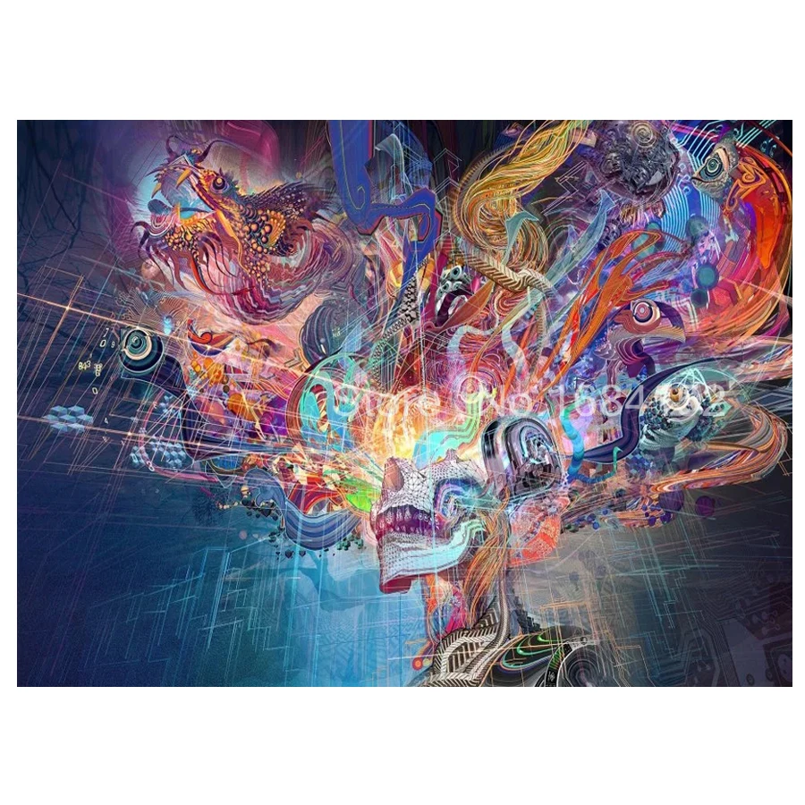 

5D DIY Diamond Embroidery skull Fantasy full Diamond Painting Cross Stitch Mosaic abstract painting Decoration art A263