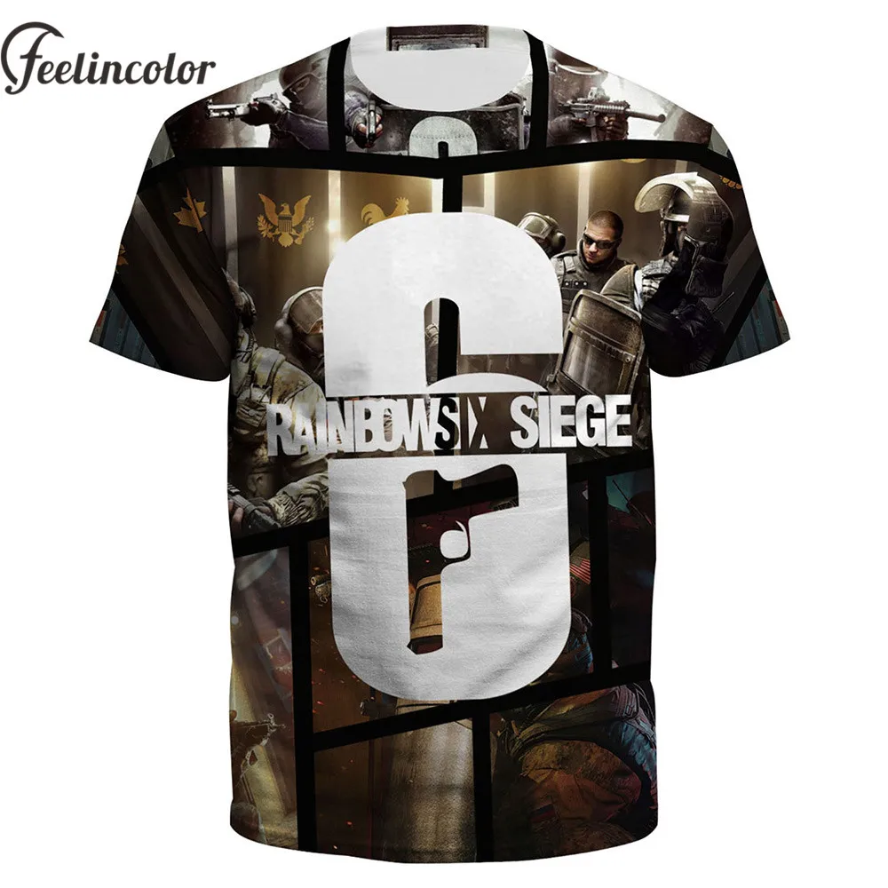 

Feelincolor 2018 New T shirt Men 3D Printed Rainbow Six Siege T-shirt Unisex Summer Tshirt Tee Tops shirts homme Dropship