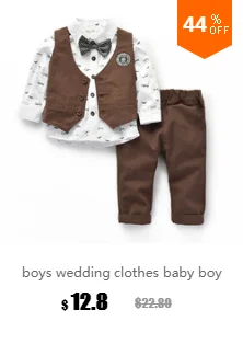 Крестильные костюмы для мальчиков джентльмен для маленьких мальчиков платье на день рождения Дети Весна рубашка с длинными рукавами+ жилет+ Штаны наборы букетов из 3 предметов