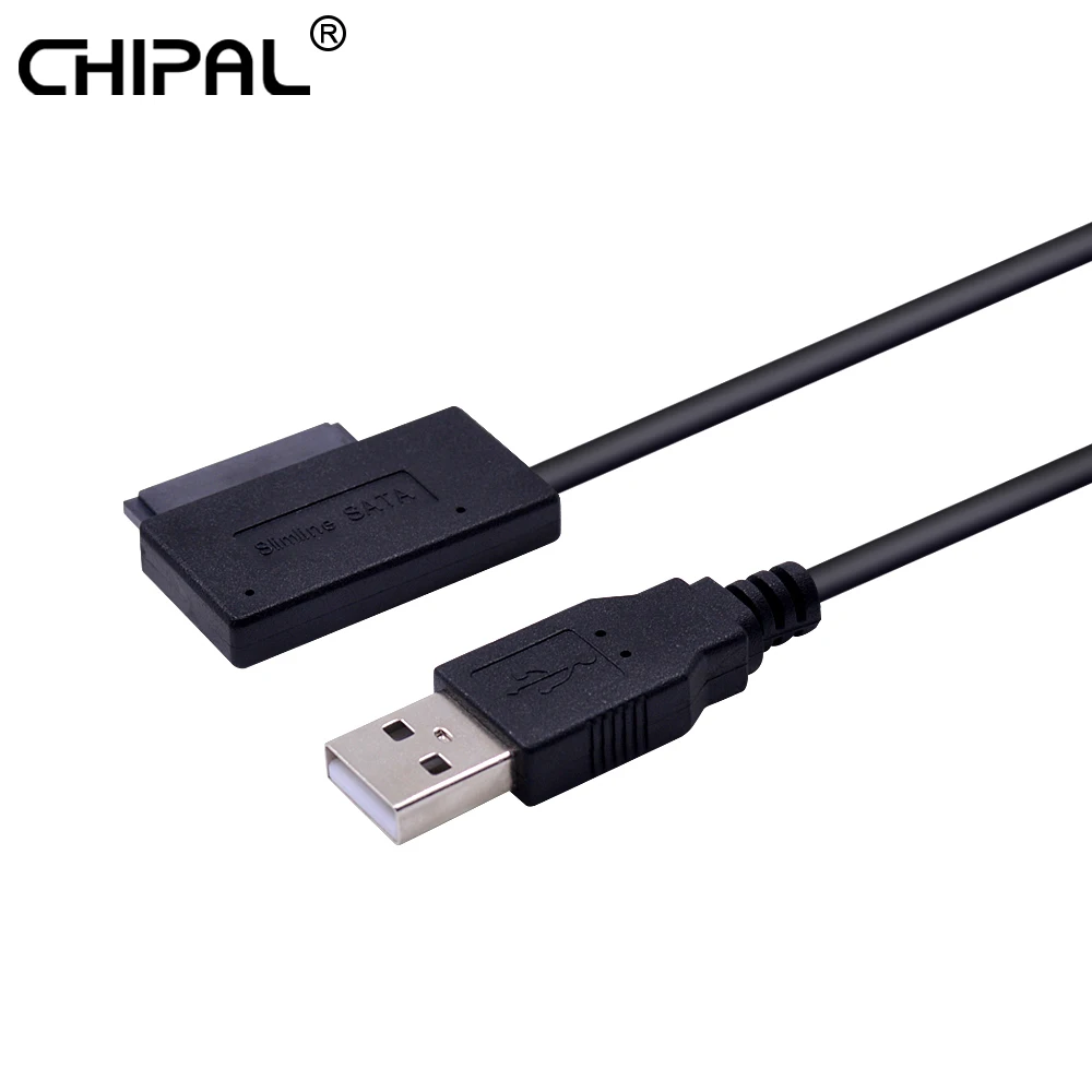 

CHIPAL USB 2.0 to Mini Sata II 7+6 13Pin Adapter Converter Cable for Laptop CD/DVD ROM Slimline Drive Converter HDD Caddy