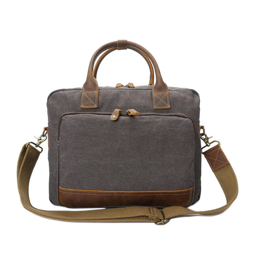 

Retro Men Canvas Bag Multi-function Inclined Shoulder Bag Business Affairs 15 Inch Computer Handbag Trend Single Shoulder Bag