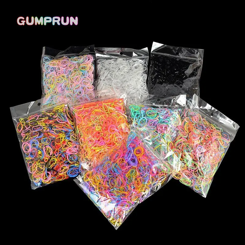 

GUMPRUN 2018 Child Baby TPU Hair Holders Rubber Bands Elastics About 1000pcsbag (small package) Girl's Tie Gum Hair Accessories