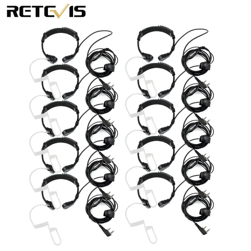10 шт. 2 контакта для KENWOOD TYT BAOFENG гарнитура PTT с микрофоном UV 5R Retevis H777 RT5R RT5 Ham Radio Talkie