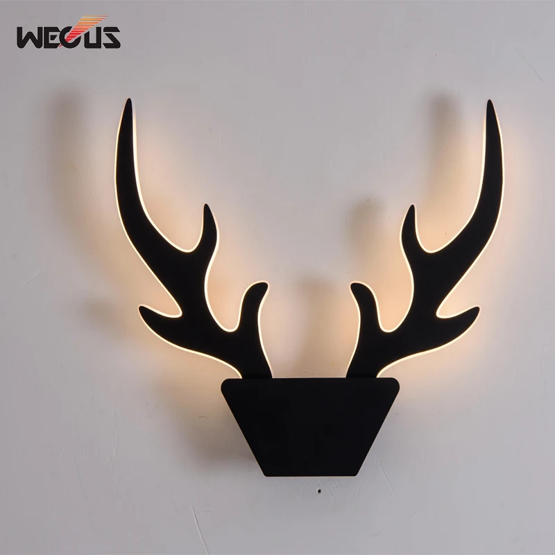 

Modern creative antler wall lamp nordic black/white foyer bedroom light hotel restaurant bar decorative lighting