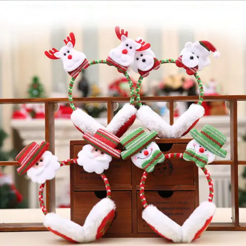 1 шт. Merry Рождество Санта Клаус Лось снеговик медведь для взрослых и детей Декор теплый Наушники для женщин для рождественской вечеринки