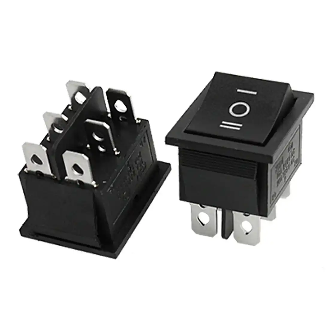 250V//16A Black APIELE 3 Position Momentary Rocker Toggle Switch AC 125V//20A ON -Off- ON DPDT 6 Pins 3Pcs KCD2-223