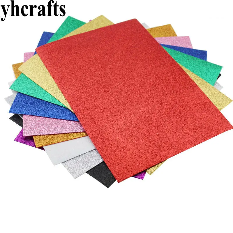 

10PCS/LOT.A4 2mm glitter foam sheets with stickers,Foam stickers,Creativity developing,Craft material,Kindergarten crafts.OEM