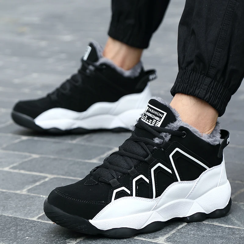 

New Fashion Men Shoes Comfortable Wearproof Antiskid Ankles Boots For Male Soft Breathable Men Sneakers Keep Warm bota masculina