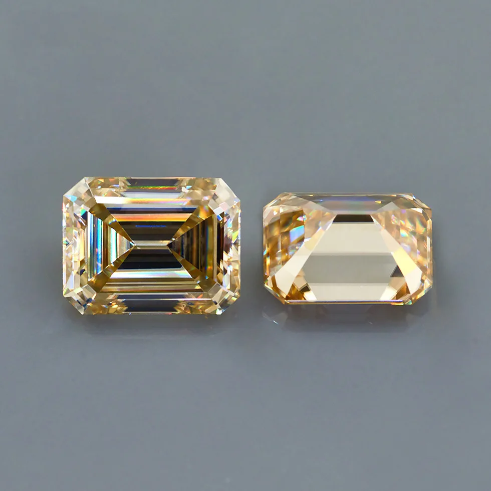 Желтое кольцо с цирконовым покрытием Изумрудное 0.6ct карат 4*6 мм жёлтое похожее на