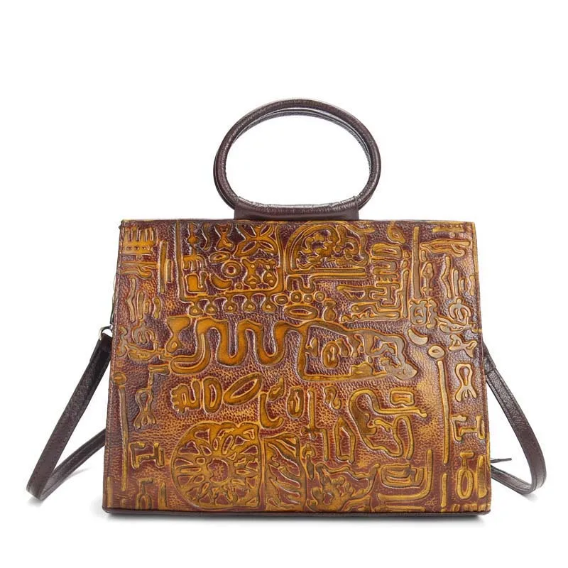 

EUMOAN brand New handmade leather handbags embossed retro clean color to do the old first layer of leather shoulder bag