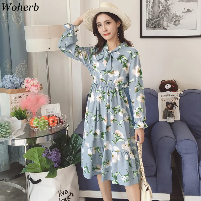 Woherb 2020 летнее шифоновое платье женское повседневное эластичное винтажное с