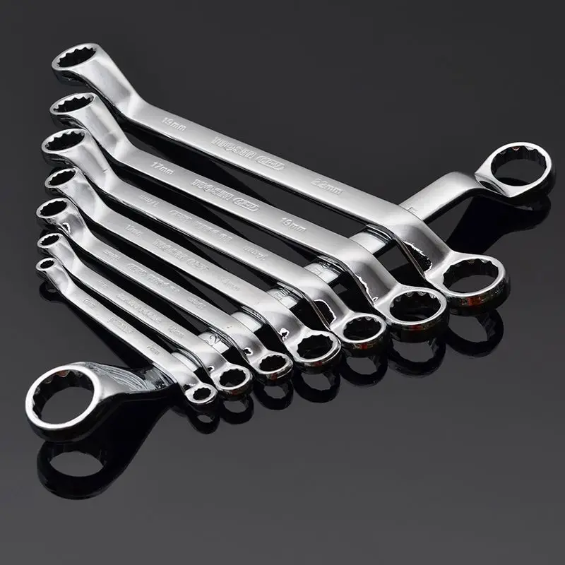 

TUOSEN 8pcs/ set Box End Wrench Dual Head Double End Ring Spanner Deep Offset Ring 6- 24mm Hand Tool repair tool set