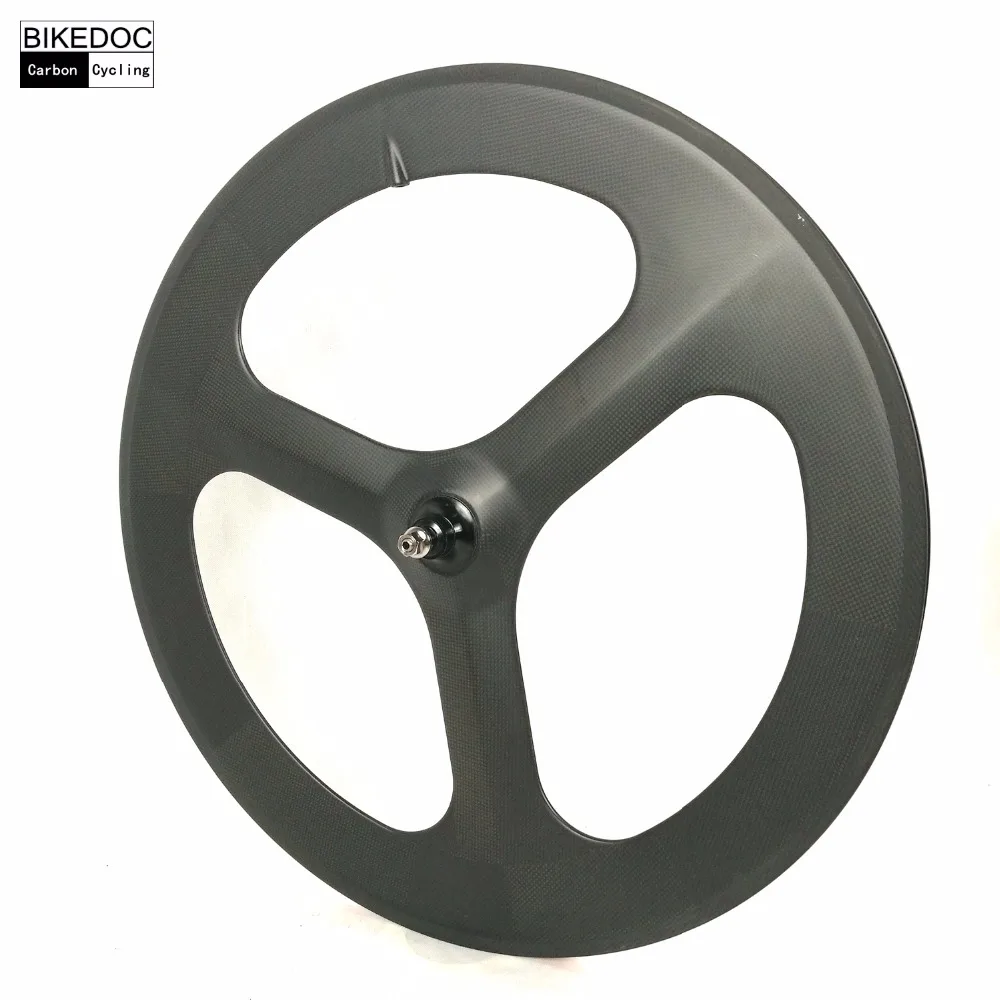 

BIKEDOC 700c*20mm Carbon Tri Spoke Wheel Fixed Gear Wheels Bicycle Carbon Wheels 3 Spoke Wheel