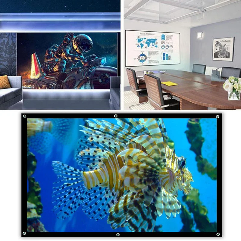 60 inch 169 Portable White Projector Screen High-definition Screen Projection Curtain Home Office Projection Screen (3)