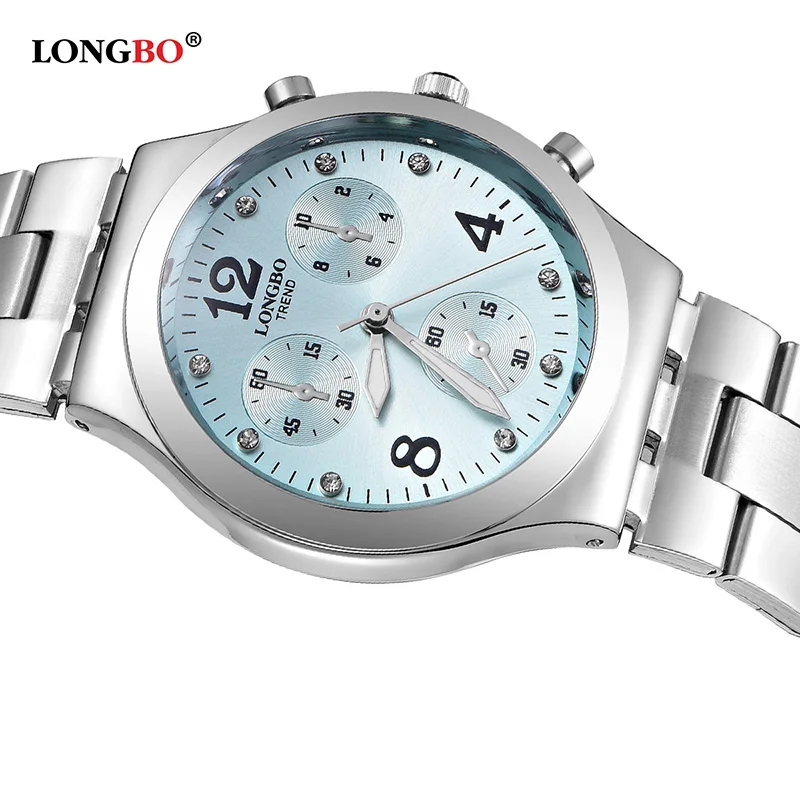 

LONGBO Watch full stainless steel water resistant women table sports luminous quartz watch lager size lady watch 80350